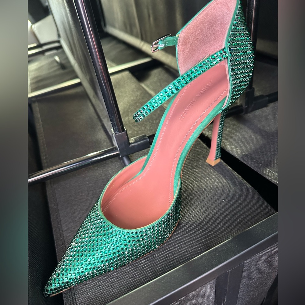 Amina Muaddi Vittoria 105mm rhinestone-embellished mules - Picture 6 of 6